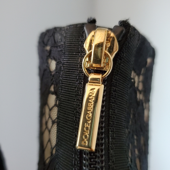 Dolce & Gabbana Peep-toe Lace Ankle Boots - Picture 5 of 15